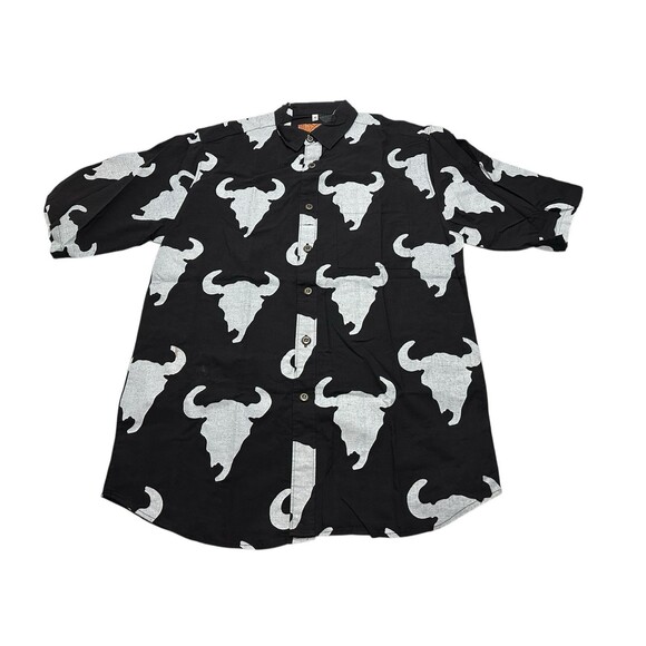 Native American Tradition by Allen Wah Other - Men's Native American Tradition by Allen Wah Buffalo Head Button Up L/S Shirt M